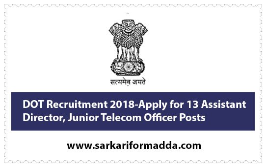 DOT Recruitment 2018