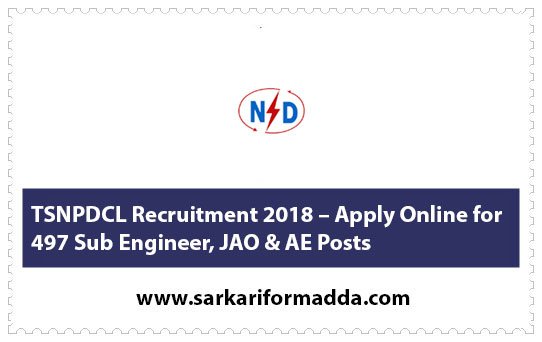 TSNPDCL Recruitment 2018
